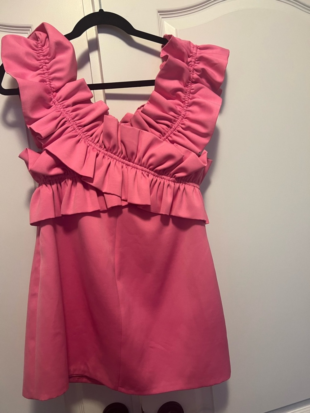 Pink Ruffle Sleeveless Dress
